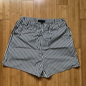 Banana Republic Black and White Striped Pull On Shorts